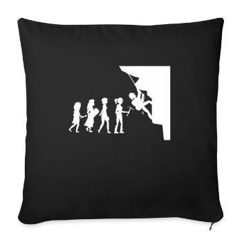 Bergsteiger Evolution Felswand Kletterer - Sofakissenbezug 45 x 45 cm - Schwarz - Vorne