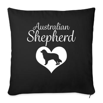 Australian Shepherd Aussie herding dog gift - Sofa pillowcase 17,3'' x 17,3'' (45 x 45 cm) - black - Front