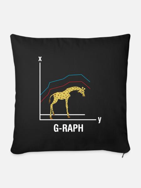 Giraffen Graph - Sofakissenbezug 45 x 45 cm - Schwarz