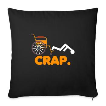 Lustiger Behinderten Scherz Handicap Rollstuhl - Sofakissenbezug 45 x 45 cm - Schwarz - Vorne