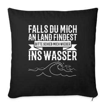 Schwimmen Spruch Rettungsschwimmer Schwimmer - Sofakissenbezug 45 x 45 cm - Schwarz - Vorne