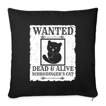Schrödinger's Cat - Sofa pillowcase 17,3'' x 17,3'' (45 x 45 cm) - black - Front