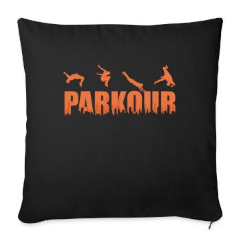 Parkour - Sofa pillowcase 17,3'' x 17,3'' (45 x 45 cm) - black - Front