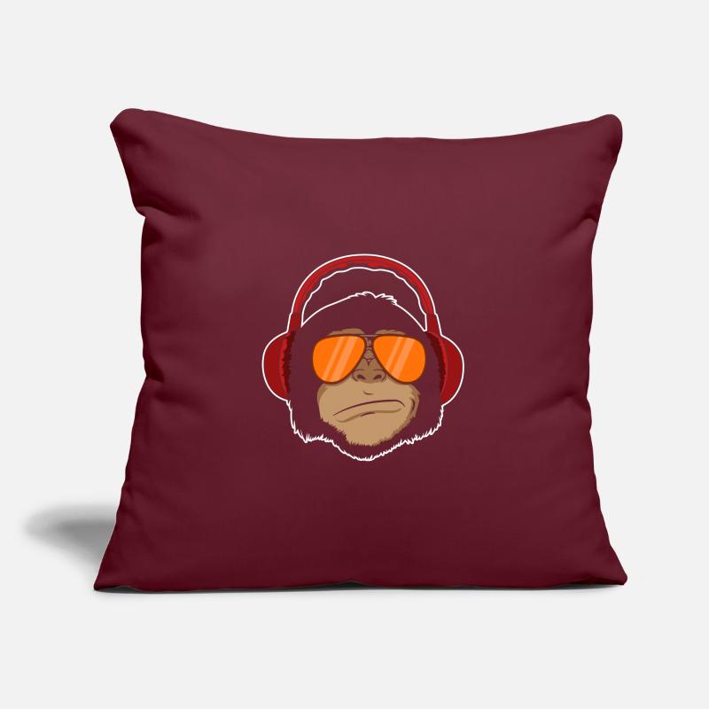 Affe mit Kopfhörer Silent Party Geschenk Sofakissenbezug 45 x 45 cm