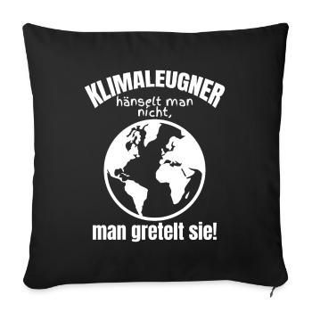 Deniers climatiques protection de l'environnement idée de conservation de la nature - Housse de coussin décorative 45 x 45 cm - noir - Devant