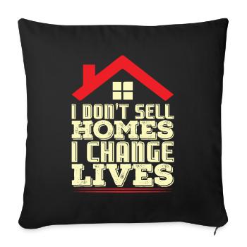 Immobilienmakler Makler Immobilien Spruch Geschenk - Sofakissenbezug 45 x 45 cm - Schwarz - Vorne