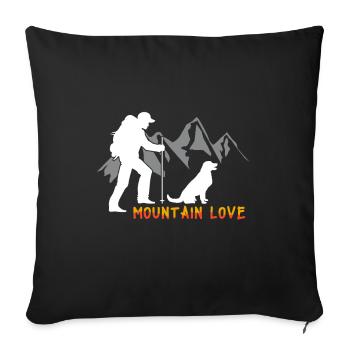 Mountain dog love hiking travel adventure climber - Sofa pillowcase 17,3'' x 17,3'' (45 x 45 cm) - black - Front