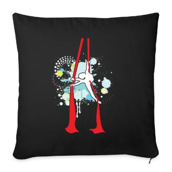 Aerial silk yoga acrobatics aerial gymnastics - Sofa pillowcase 17,3'' x 17,3'' (45 x 45 cm) - black - Front