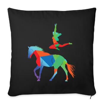 Voltigieren - Sofakissenbezug 45 x 45 cm - Schwarz - Vorne