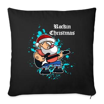 Noël rock - Housse de coussin décorative 45 x 45 cm - noir - Devant