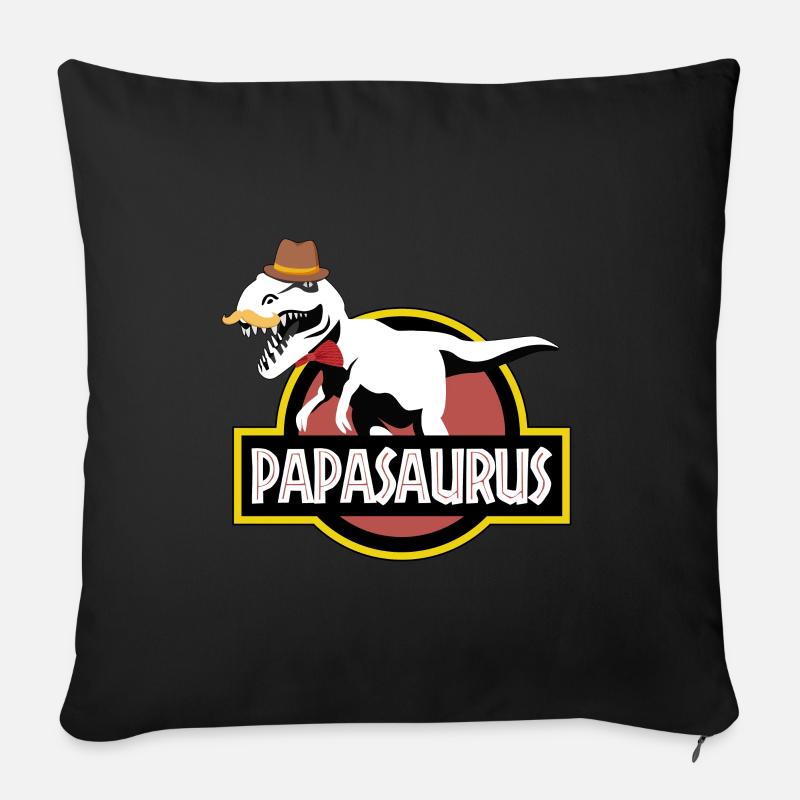 Papasaurus Papa Dinosaurier - Sofakissenbezug 45 x 45 cm - Schwarz