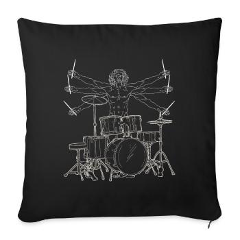 Batteur de Vitruve - Housse de coussin décorative 45 x 45 cm - noir - Devant