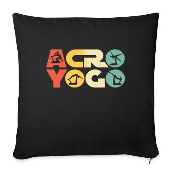 AcroYoga - Housse de coussin décorative 45 x 45 cm - noir - Devant