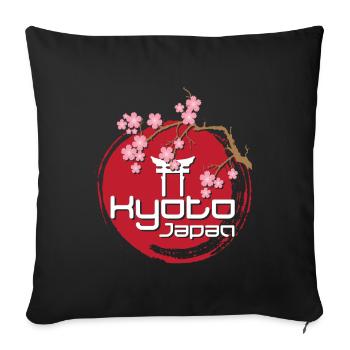 Kyoto Japan Japanese Sakura Asian Cherry Blossom - Sofa pillowcase 17,3'' x 17,3'' (45 x 45 cm) - black - Front