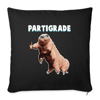Tardigrade water bear microbiologist student party - Sofa pillowcase 17,3'' x 17,3'' (45 x 45 cm) - black - Front