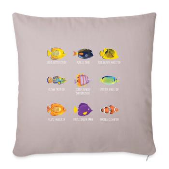 Tropical fish anemonefish angelfish - Sofa pillowcase 17,3'' x 17,3'' (45 x 45 cm) - light taupe - Front