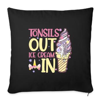 Almond OP Recovery Unicorn Healthy Ice Cream - Sofa pillowcase 17,3'' x 17,3'' (45 x 45 cm) - black - Front