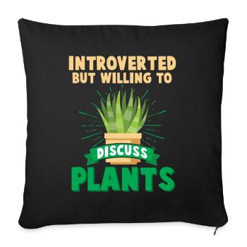 Introverted man Shy gardener strut - Sofa pillowcase 17,3'' x 17,3'' (45 x 45 cm) - black - Front