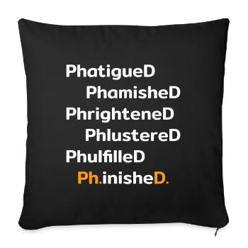 Doctorat inishe.D. Promotion Drôle - Housse de coussin décorative 45 x 45 cm - noir - Devant