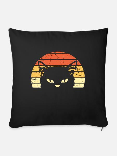 Katze - Sofakissenbezug 45 x 45 cm - Schwarz