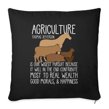 FFA goat chicken cow horse farming teacher - Sofa pillowcase 17,3'' x 17,3'' (45 x 45 cm) - black - Front