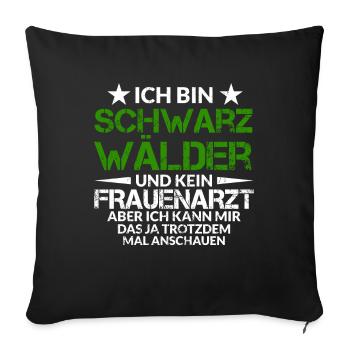 Schwarzwald Bollenhut Schwarzwälder Geschenk-Idee - Sofakissenbezug 45 x 45 cm - Schwarz - Vorne