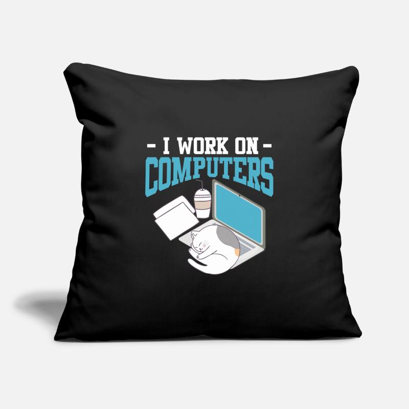 Computer science cat gambler nerd programmer Sofa pillowcase 17,3'' x 17,3'' (45 x 45 cm)