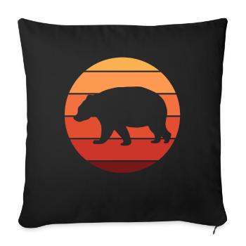 Ours animal sauvage - Housse de coussin décorative 45 x 45 cm - noir - Devant