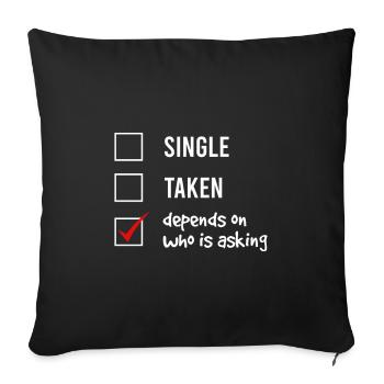 Célibataire ou pardonné? - Housse de coussin décorative 45 x 45 cm - noir - Devant