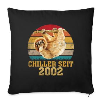 18. Geburtstag 2002 Lustig Faultier Sloth Geschenk - Sofakissenbezug 45 x 45 cm - Schwarz - Vorne
