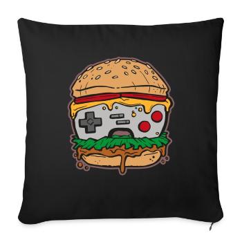 Hamburger Gaming Controller - Sofakissenbezug 45 x 45 cm - Schwarz - Vorne
