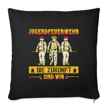 Les jeunes pompiers, nous sommes l'avenir - Housse de coussin décorative 45 x 45 cm - noir - Devant