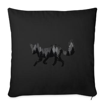 Fuchs Wald Natur - Sofakissenbezug 45 x 45 cm - Schwarz - Vorne