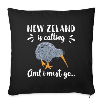 New Zealand kiwi - Sofa pillowcase 17,3'' x 17,3'' (45 x 45 cm) - black - Front