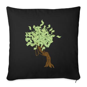 arbre d'argent - Housse de coussin décorative 45 x 45 cm - noir - Devant