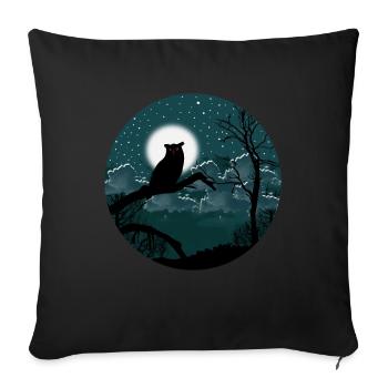 Night owl starry sky - Sofa pillowcase 17,3'' x 17,3'' (45 x 45 cm) - black - Front