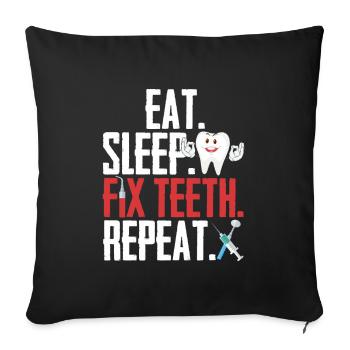 Dentistry dentist humor assistant - Sofa pillowcase 17,3'' x 17,3'' (45 x 45 cm) - black - Front