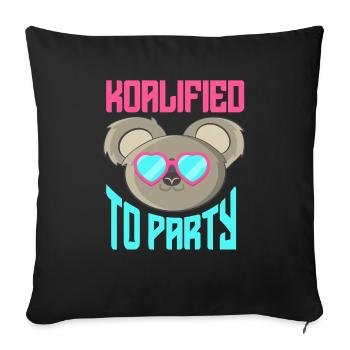 Cute koala graphic Australia retro party - Sofa pillowcase 17,3'' x 17,3'' (45 x 45 cm) - black - Front