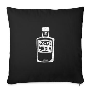 Anti Social Media Gift Side Effects Internet - Sofa pillowcase 17,3'' x 17,3'' (45 x 45 cm) - black - Front