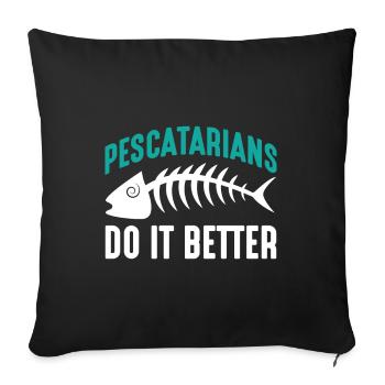 Alimentation pescatarienne alimentation des poissons nutrition - Housse de coussin décorative 45 x 45 cm - noir - Devant