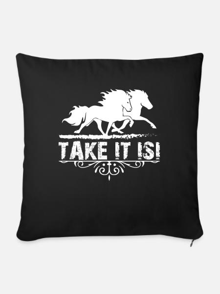 Islandpferde Tölt Isi Geschenk Isländer Pony Pferd - Sofakissenbezug 45 x 45 cm - Schwarz
