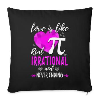 L'amour est irrationnel comme pi - Housse de coussin décorative 45 x 45 cm - noir - Devant