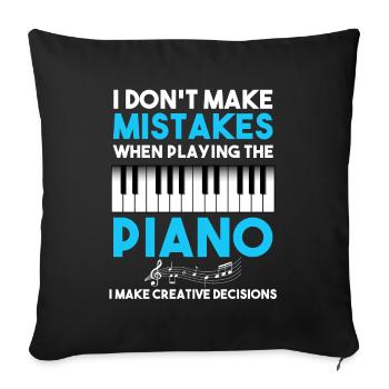 Piano musician keyboard pianist teacher - Sofa pillowcase 17,3'' x 17,3'' (45 x 45 cm) - black - Front