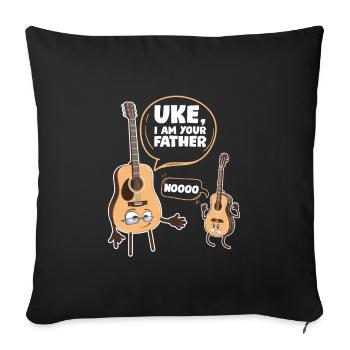 Uke je suis votre père guitariste cadeau - Housse de coussin décorative 45 x 45 cm - noir - Devant