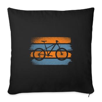 Cycling Tour Retro Radler - Sofa pillowcase 17,3'' x 17,3'' (45 x 45 cm) - black - Front