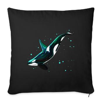 Orca - Housse de coussin décorative 45 x 45 cm - noir - Devant