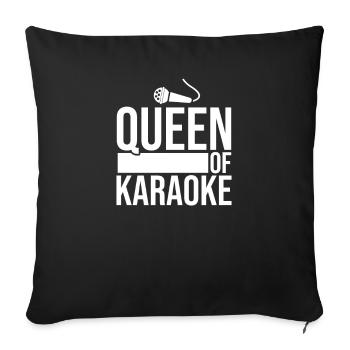 Queen Of Karaoke Gift Singing Party Femmes - Housse de coussin décorative 45 x 45 cm - noir - Devant