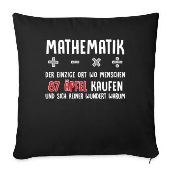 Nerd math drôle disant école de mathématiques - Housse de coussin décorative 45 x 45 cm - noir - Devant