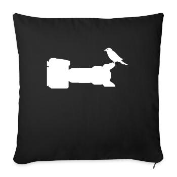 Photographe photographie photographie oiseau - Housse de coussin décorative 45 x 45 cm - noir - Devant