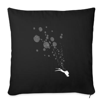 Diving and exploring - Sofa pillowcase 17,3'' x 17,3'' (45 x 45 cm) - black - Front